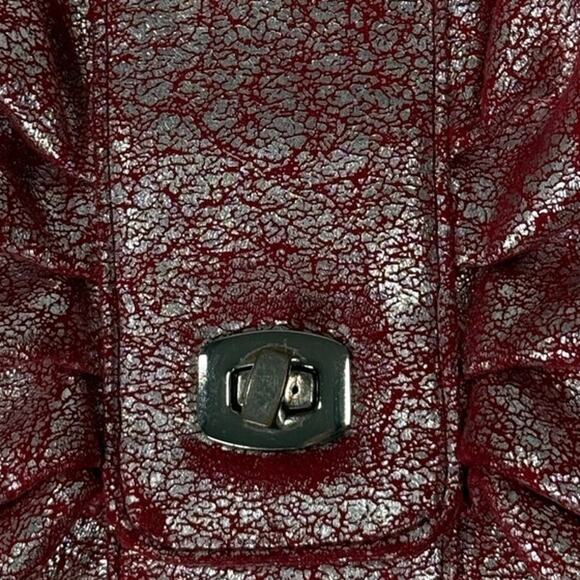 Retro L.A. Express Pink Silver Ruched Crossbody Bag 7x6 Small Purse - Picture 4 of 11